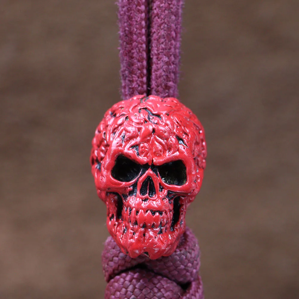Ghost Skull Head Brass Knife Beads EDC DIY Paracord Woven Bracelets Lanyard Pendants Accessories Outdoor Tool Hangings Charms - view 3