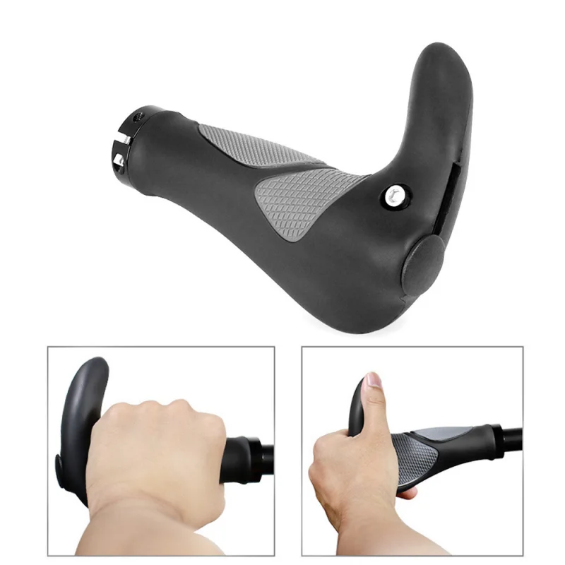 

Bike Handlebar Grips Dual Lock Wide Ergonomic Comfort Shock-Absorbing with Bar Ends for Mountain Road Bikes