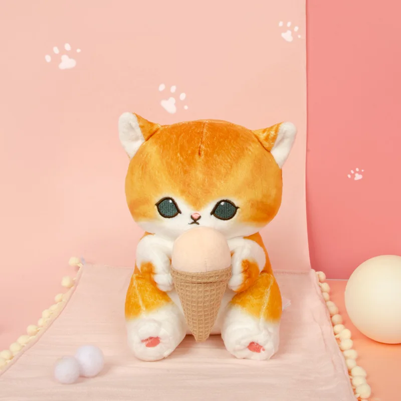 Original Mofusand Shark Cat 20cm/10cm Soft Stuffed Plush Doll Kawaii Animal Plushie Ice Cream Cat Cute Children Gift Plushie Toy