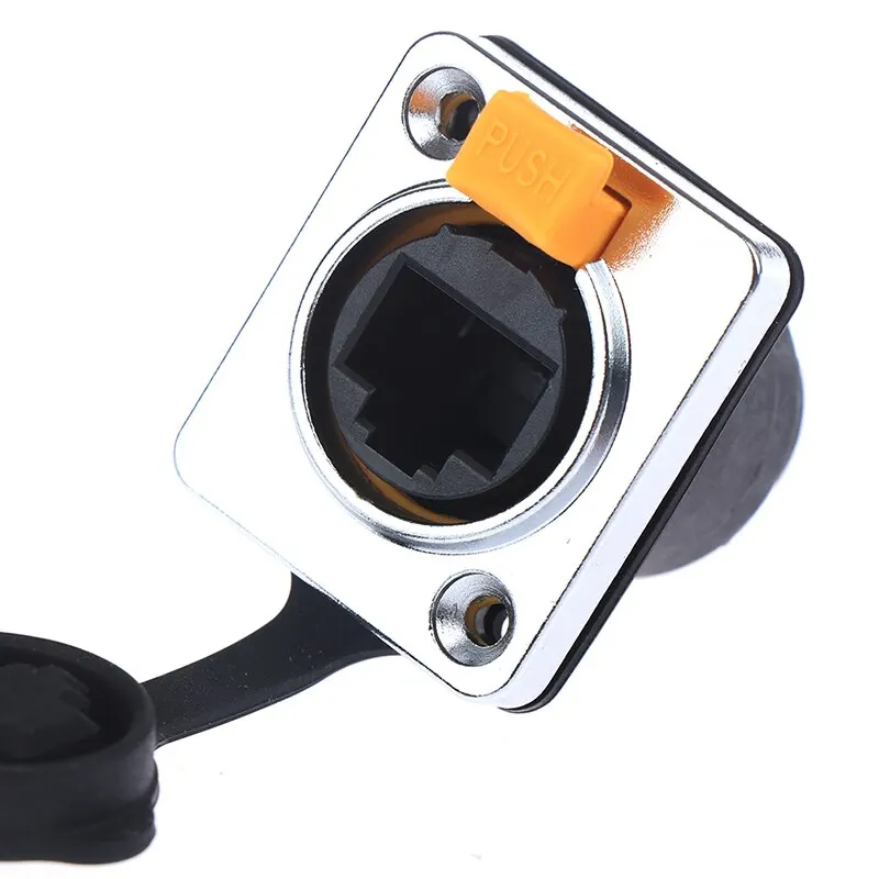 Practical RJ45 Waterproof Connector Female Panel Mount Sockets Ethernet IP65 Straight