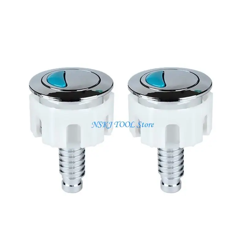 

L8RC 2Pcs Round Head Double Flush Button Round Head Flush Anti Corrosion Flush Button Stylish Bathroom Accessory for Toilets