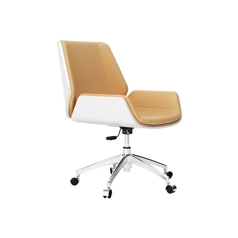 Nordic Leather Computer Chair Household Office Desk Chair Modern Reception Conference Negotiation Seat Ergonomic Leisure