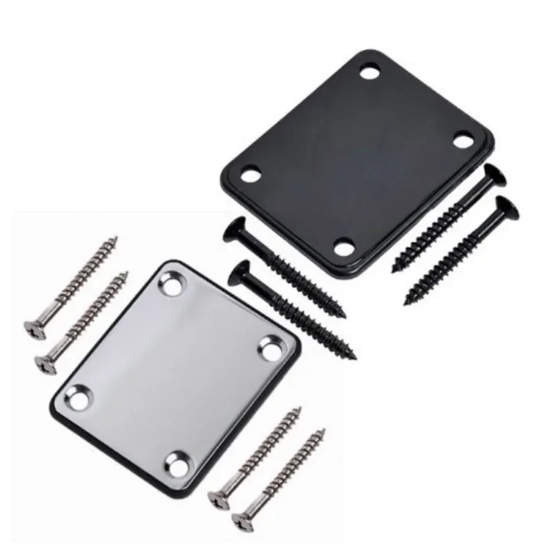 Electric Guitar Neck Plate Stainless Steel Joint Board With Screws Music Accessory