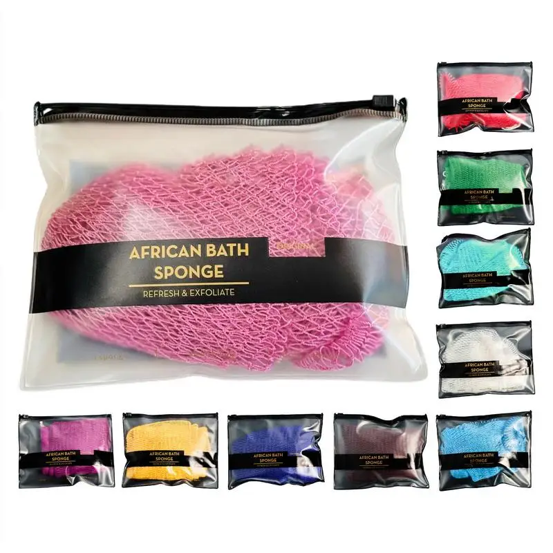 African Sponge African Bath Net Reusable Body Scrubber For Skin Smoother Daily Cleansing Back Scrubber Washcloth For Women Men