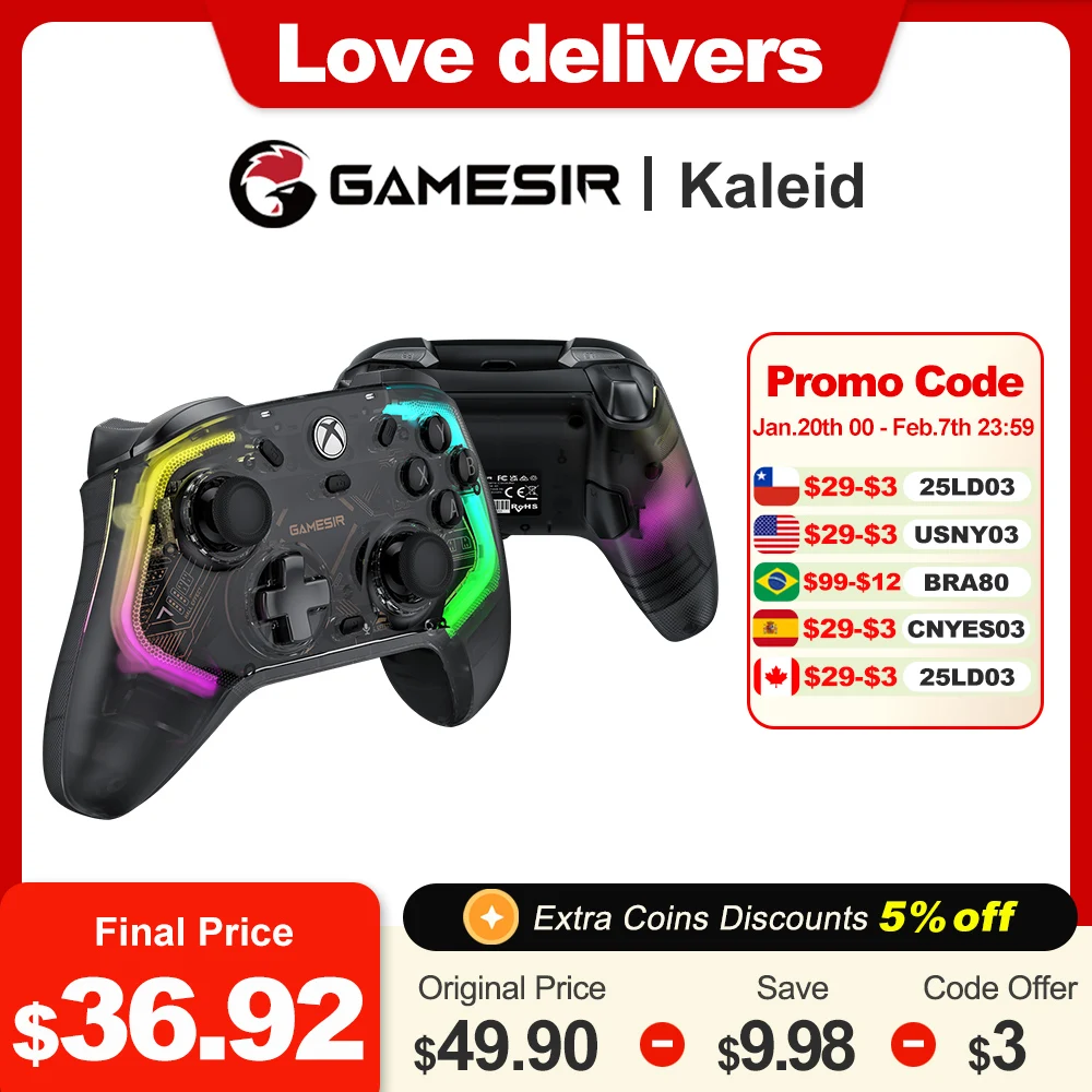 XBOX PC Controller Gamesir Kaleid for XBOX Series S X One Windows 10 11 Gamepad Wired Mechanical Buttons Hall Effect Joysticks