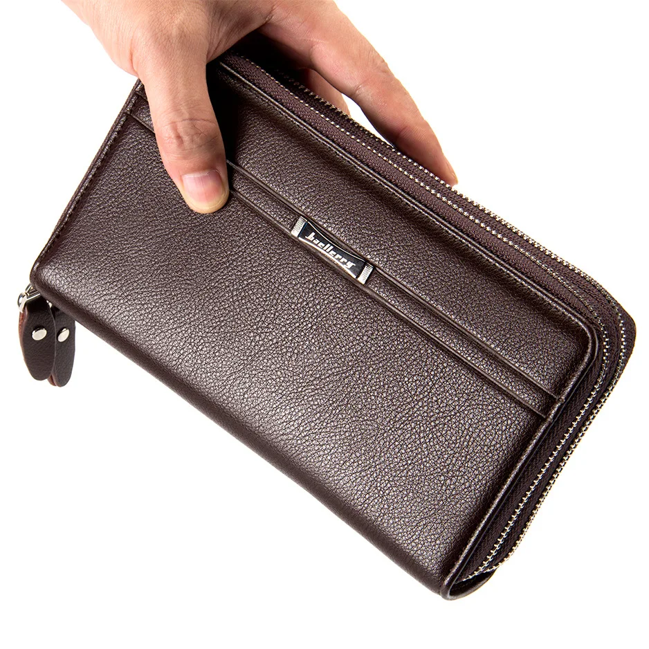 

New Men's Pouch Casual Business Double Zipper Clutch Bag Large Capacity Wallet Clutch Bag Men's Bag