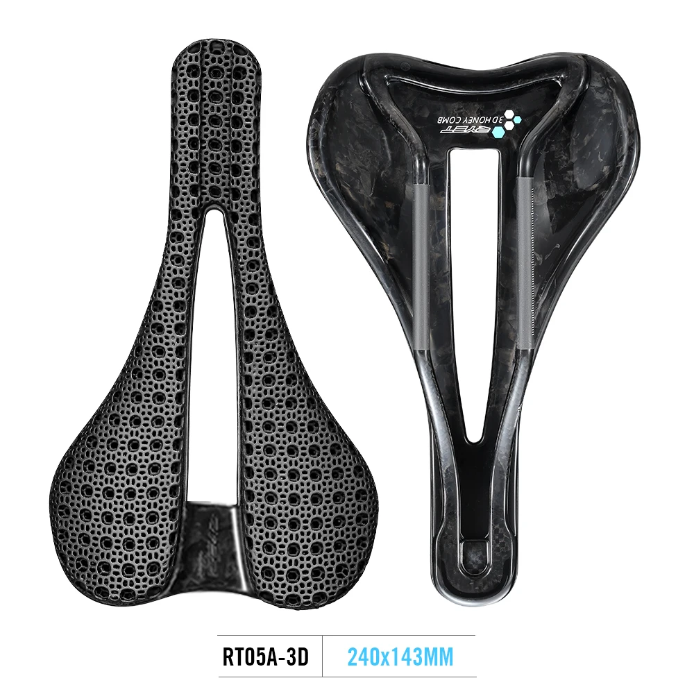 RYET カーボン 3D プリントサドル、240mm × 143mm/155mm 超軽量 7*9