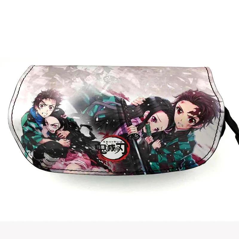 Japanese Anime Demon Slayer Cartoon Print Pen Bag Student Pencil Case Wallet Storage Bag Stationery School Supplies