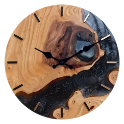 Personalized Strait Mountain Pattern Wooden Wall Clock Living Room Bedroom Kitchen Home Decoration Silent Quartz Clock Holiday Gift 10-Inch 12-Inch 14inch 16inch (No Battery)