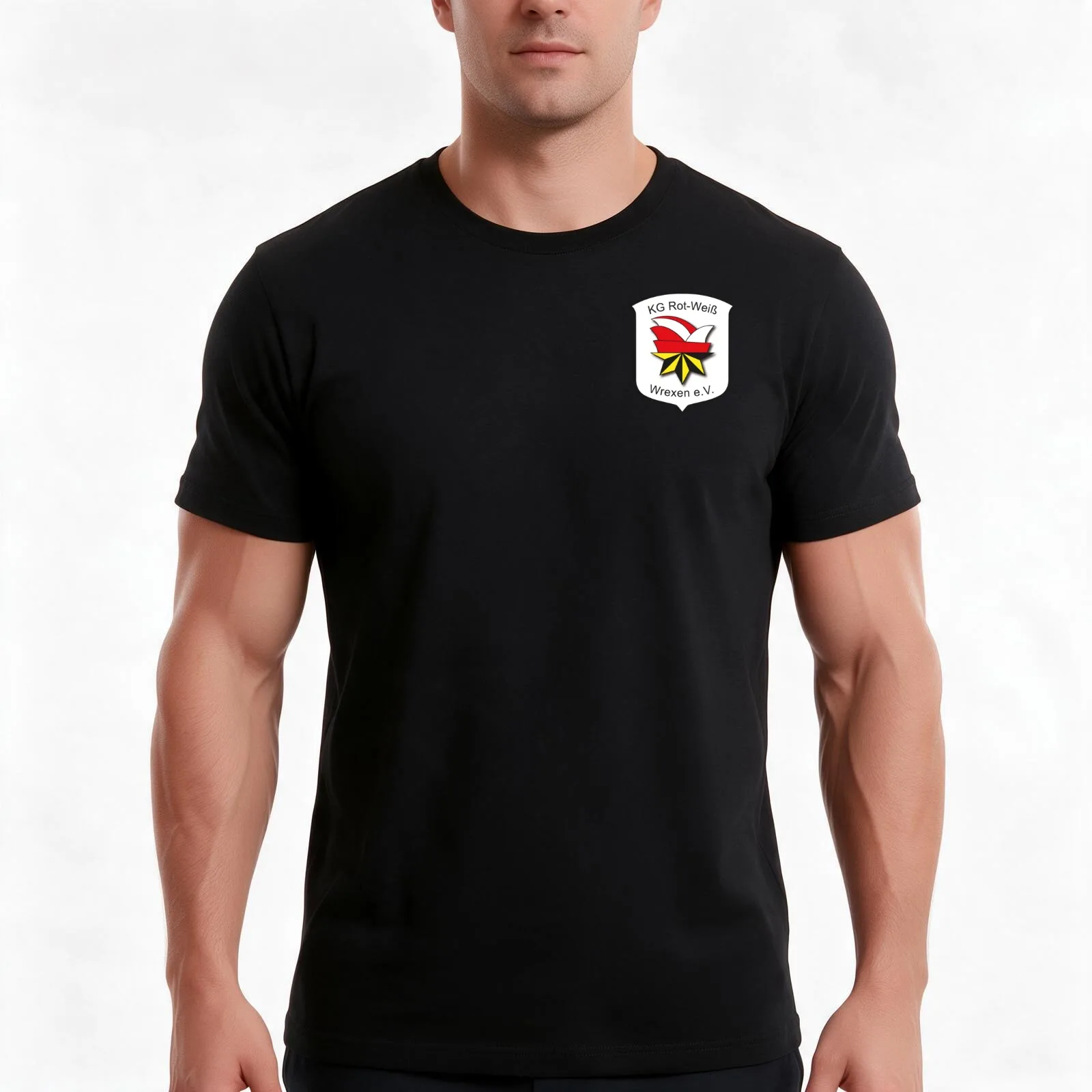 Logo KG Rot-Wei? Wrexen e.V. - left T-Shirt, Summer Casual Cotton Tee, Oversized Streetwear Tops, Vintage Graphic Print