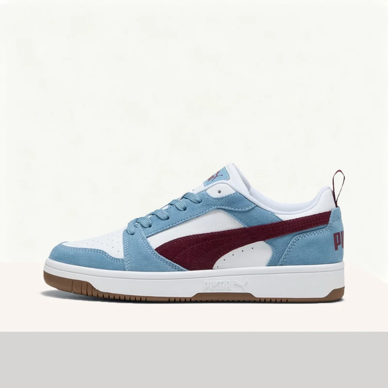 

Puma Rebound V6: Stylish, Retro, Comfortable, Versatile, Durable Low-Top Sneakers for Men and Women (Blue and Red) 402262-06