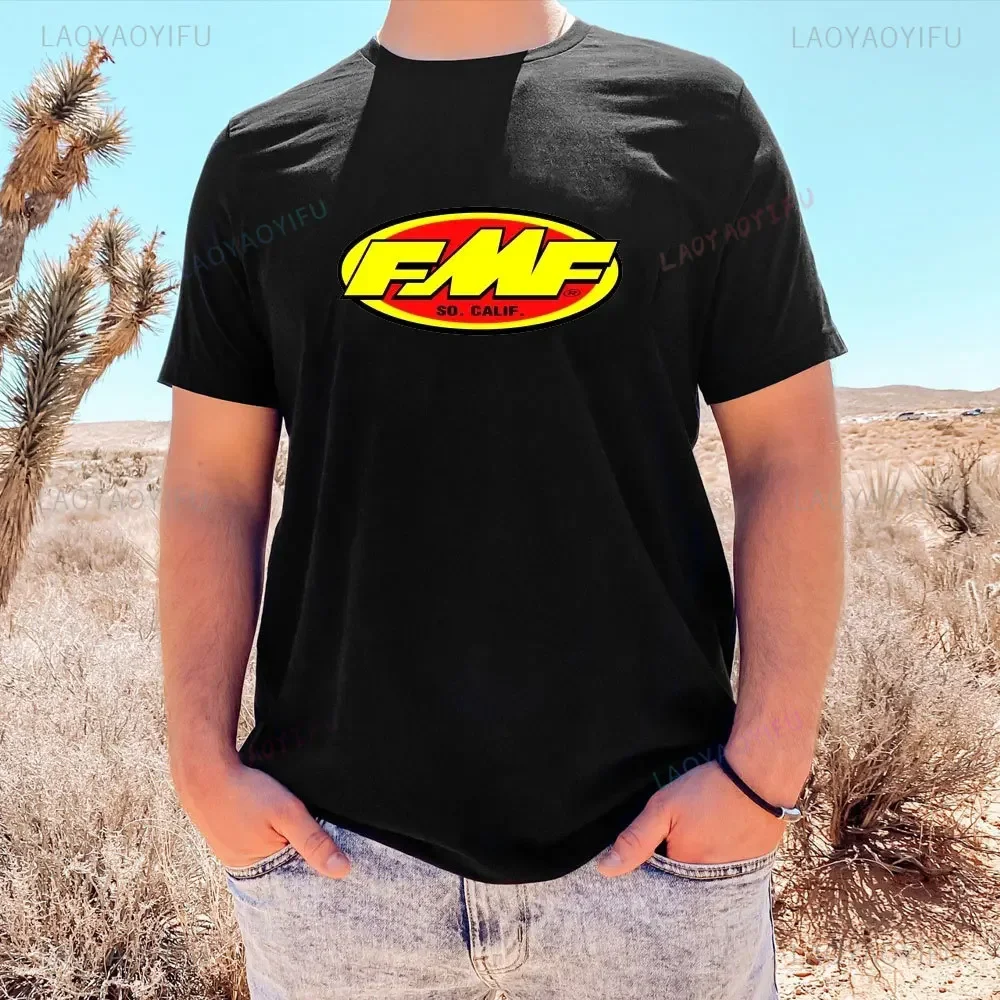 FMF Mix It bawełniana koszulka męska z okrągłym dekoltem modna odzież krótkie rękawy T Shirt Fmf rura wydechowa wyścigowa koszulka Ama Motocross topy