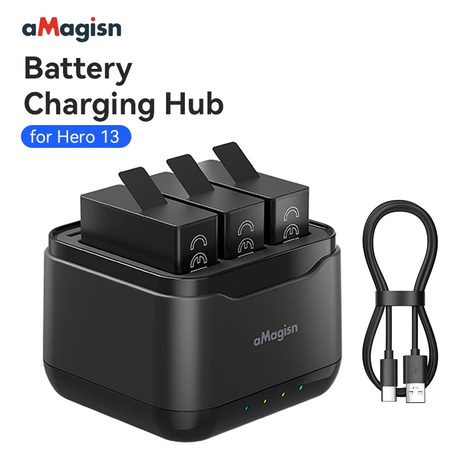 Kieszonkowa ładowarka do GoPro Hero 13 TF Card Storage 3 Slots Battery Fast Charging Box do GoPro Hero 13 Battery Charger