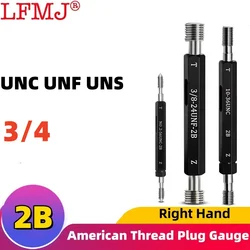 1PCS 2B UNC UNF UNS UNEF Steel Mer-cury Gage American Standard Fine Thread Plug Gauge  U3/4-10 3/4-12 3/4-14 3/4-16 3/4-32