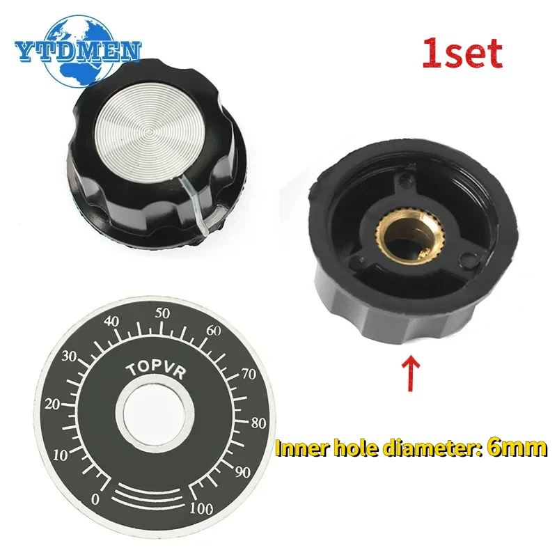 1 Set Potentiometer Knob Kit MF-A03 Dial Knob with Bakelite Knob with Scale Plate Sheet Scale Digital Potentiometers Set