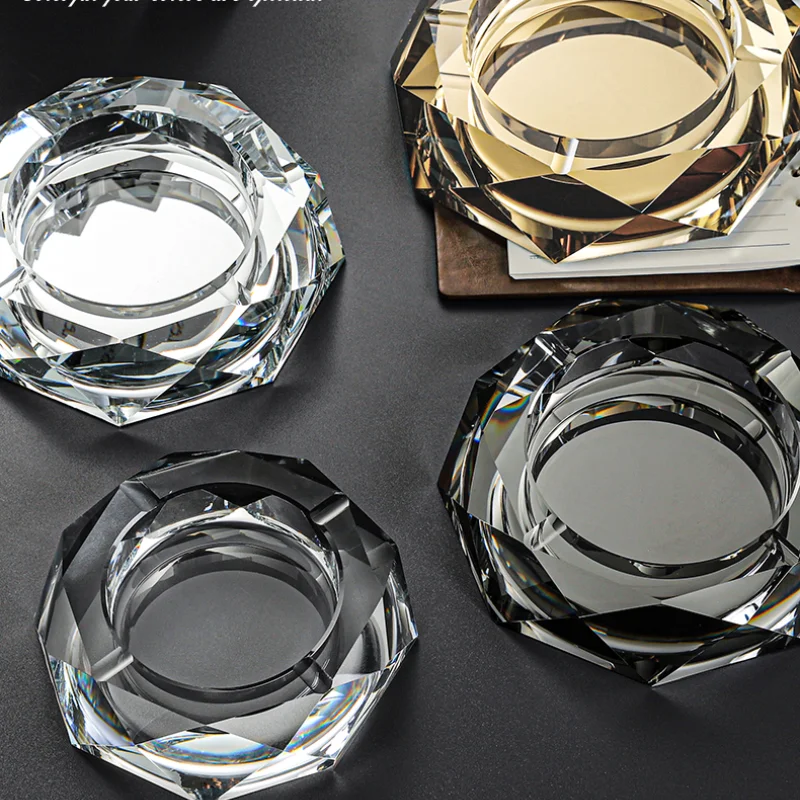 

Пепельница из хрустального стекла, креативная модная популярная легкая Роскошная большая пепельница для гостиной, офиса, дома, KTV, по индивидуальному заказу