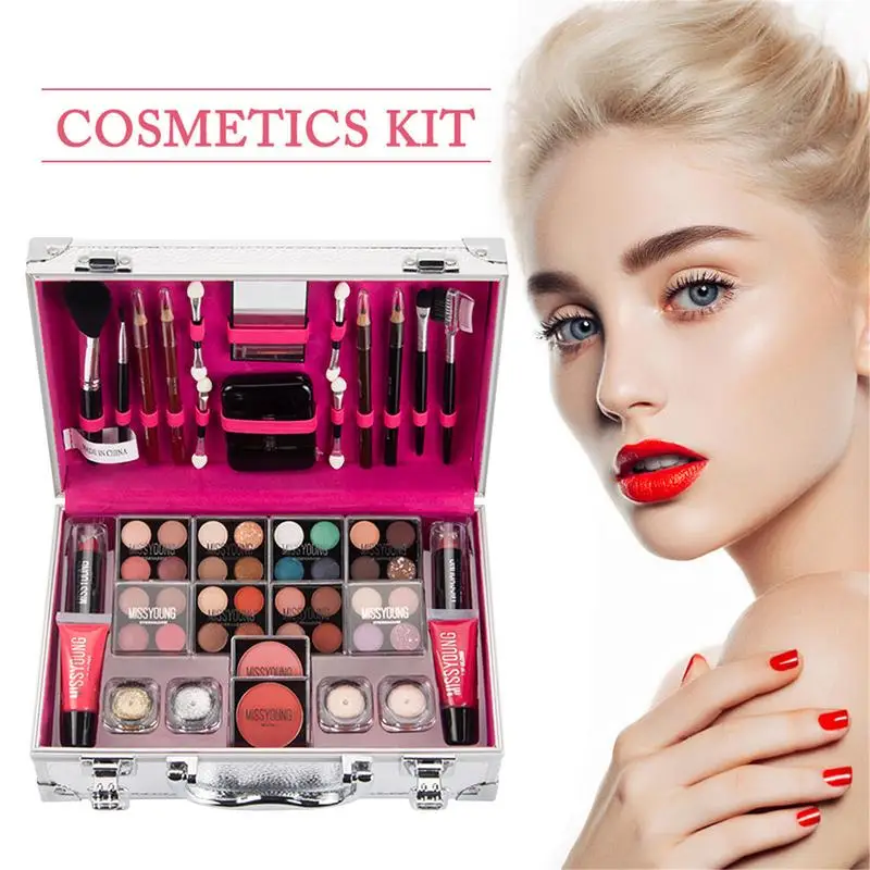 Full Professional Makeup Kit All In One Complete Makeup Box Makeup Case Eyeshadow/Lipgloss/Concealer Cosmetic box