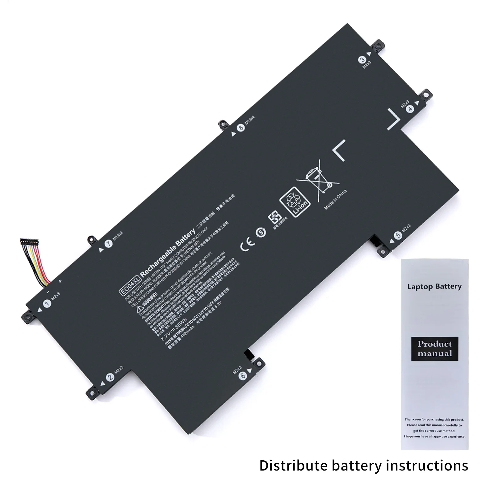 Batterie pour ordinateur portable HP Elitebook Folio G1 Series, 7.7V, 38Wh, Eo04xl, 827927-1b1, 827927-1c1, 828226-005