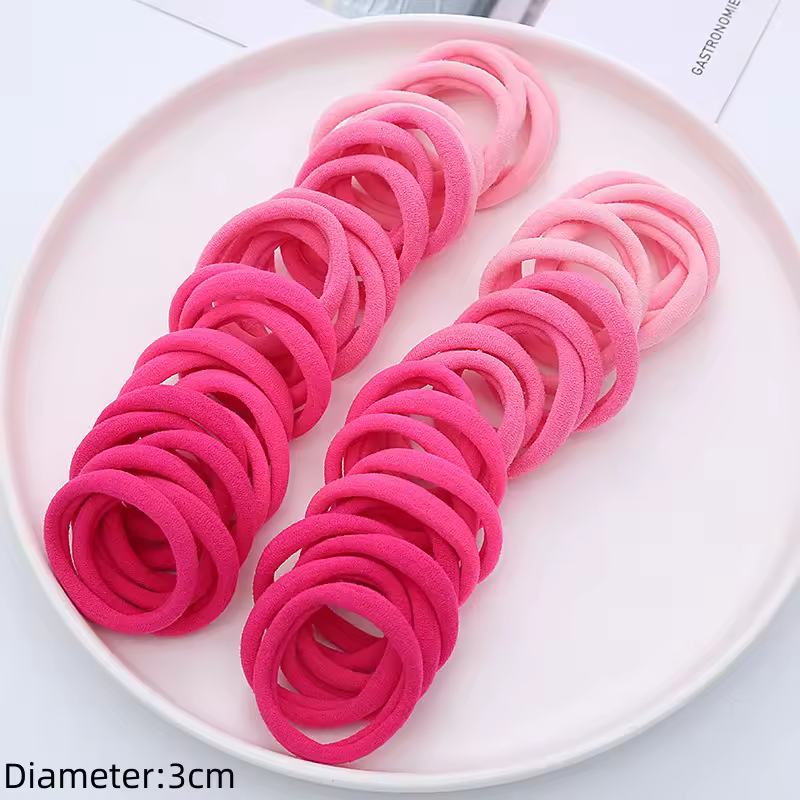 50pcs Black Elastic Hair Band Leagues Ties Colets Scrunchies Springs Gum Accessory For Girl Women No Damage Pigtails Holder Set - Image 57