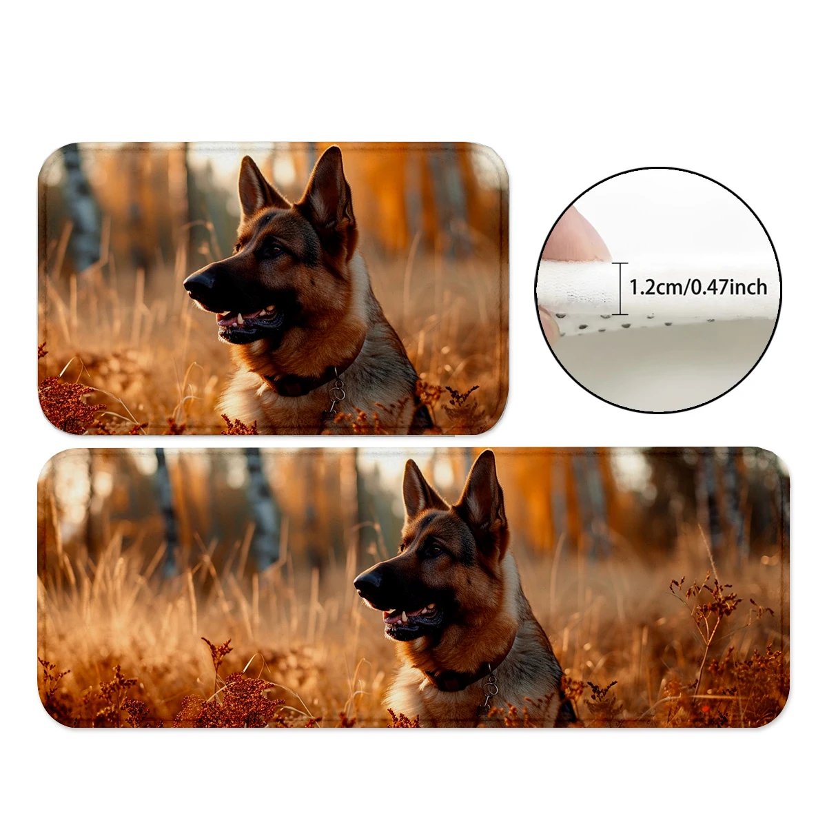 

German Shepherd Kitchen Mats, Non-Slip Backing Rugs, Water Absorbent Carpet for Playroom, Classroom, Bathroom, Dining Table