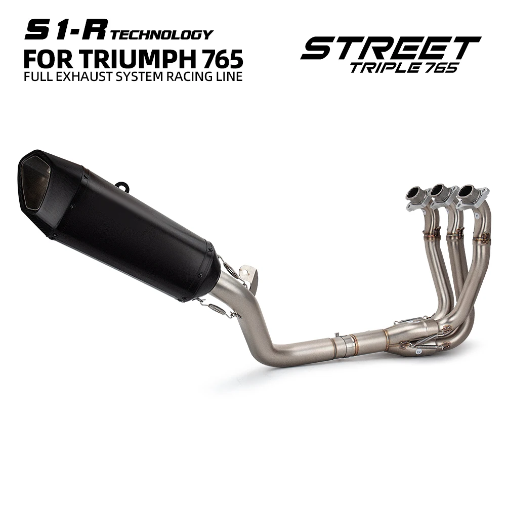 For Triumph Street Triple 765 765RS 765R 765R Motorcycle Exhaust Full System Modify Assembly Front Middle Pipe Connect Muffler