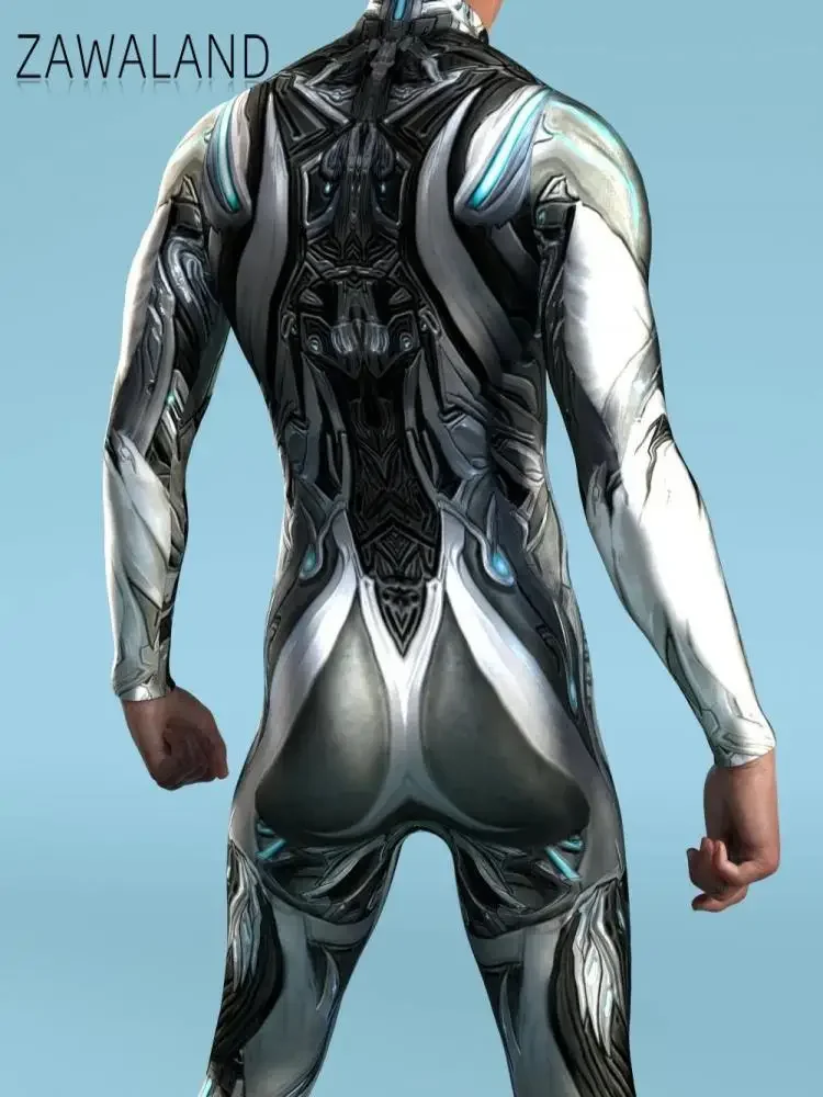 زوالان روبوت 3D طباعة تأثيري زي للرجال والأطفال ، Zentai ارتداءها ، حللا حزب هالوين ، كرنفال عطلة الزي ، سحاب الجبهة