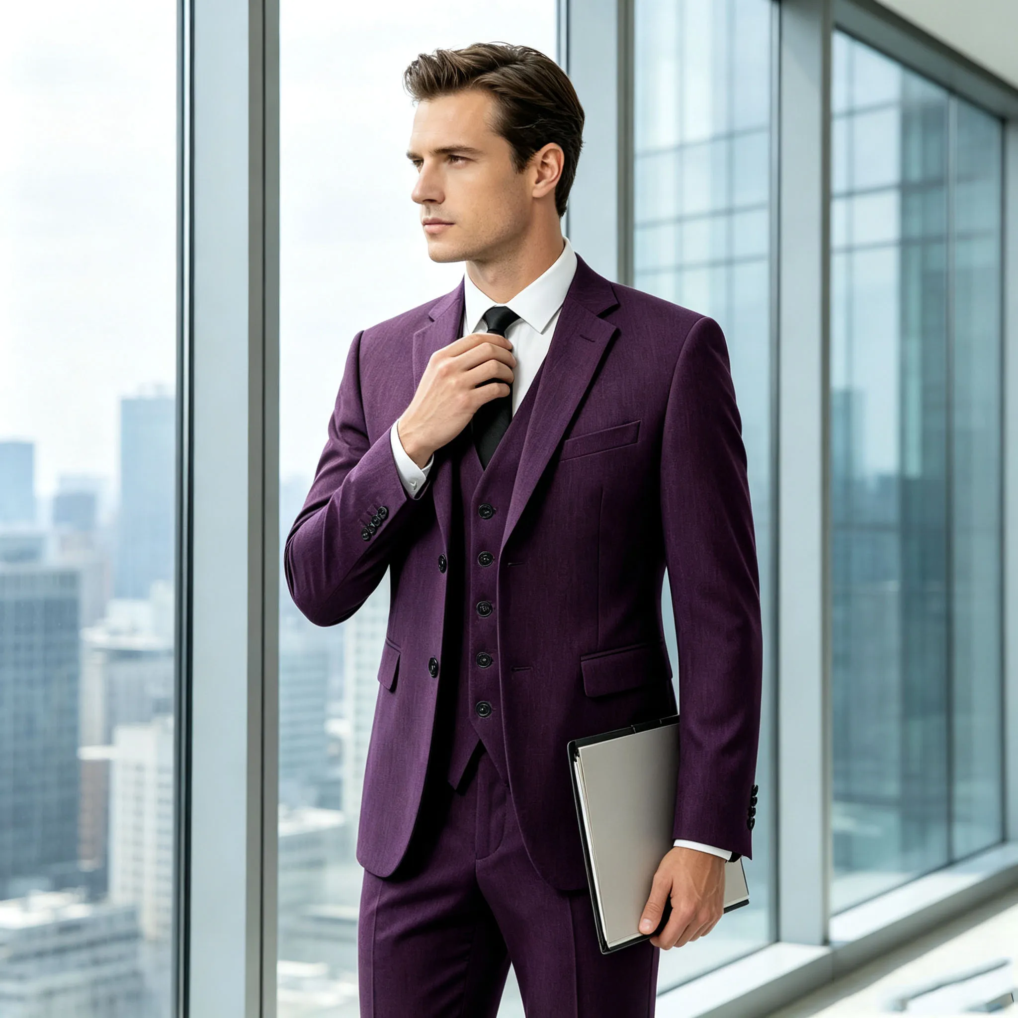 Men's 3 Piece Suit Classic Notched Lapel Slim Fit Blazer Vest Pants Formal High Quality Formal Set For Business Casual Wedding G