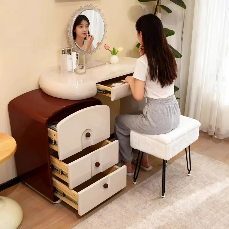

Minimalist Storage Vanity Table Modern Wooden Beauty Luxury Bedroom Dresser Drawers Space Saving Kommode Schlafzimmer Furniture