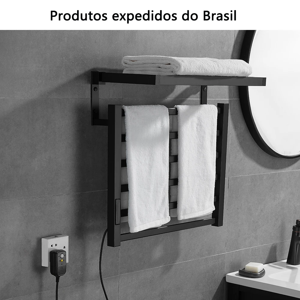 Aquecedor elétrico de toalhas de banho, prateleira de aquecimento para toalhas, secador de toalhas, toalheiro elétrico aquecido para banheiro
