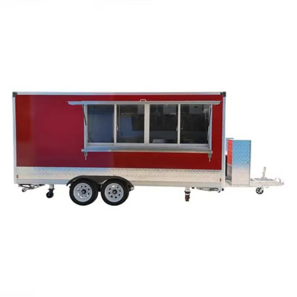 Factory Direct Square Food Trailer Fully Equipped Snack Cart Mobile Catering Trailer with Commercial Kitchen for Street Food