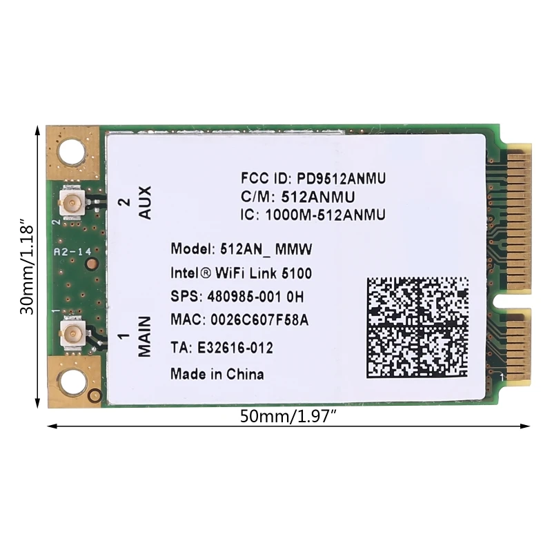 واي فاي لينك AGN 300Mbps 802.11b واي فاي لاسلكي نصف بطاقة PCI-E صغيرة 2.4g ثنائي النطاق لـ CQ40 CQ45 6520S 6530S