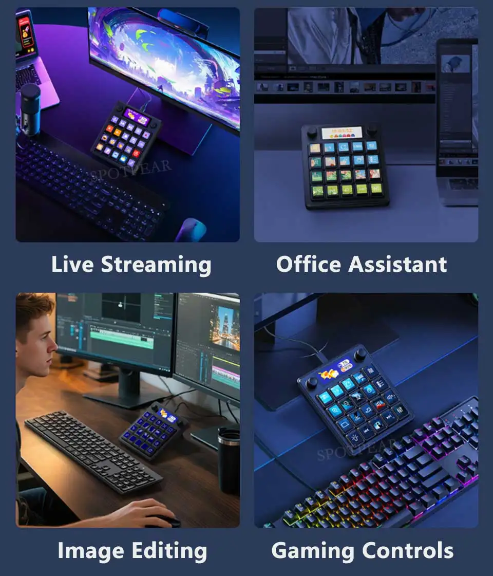 لوحة التحكم الصوتي MK20 متعددة الوظائف AI تدعم نظام التشغيل Windows/MacOS تدعم التحكم المنزلي الذكي AI DeepSeek/اللاسلكي