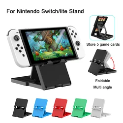 Suporte Dobrável para Funda Nintendo Switch Lite, Display Rack, Suporte com 5 Cartões de Armazenamento, Oled Console