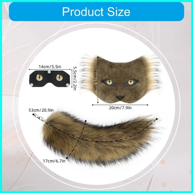 테마 파티 동물 마스크 테일 세트 할로윈 의상 액세서리 여자 소녀