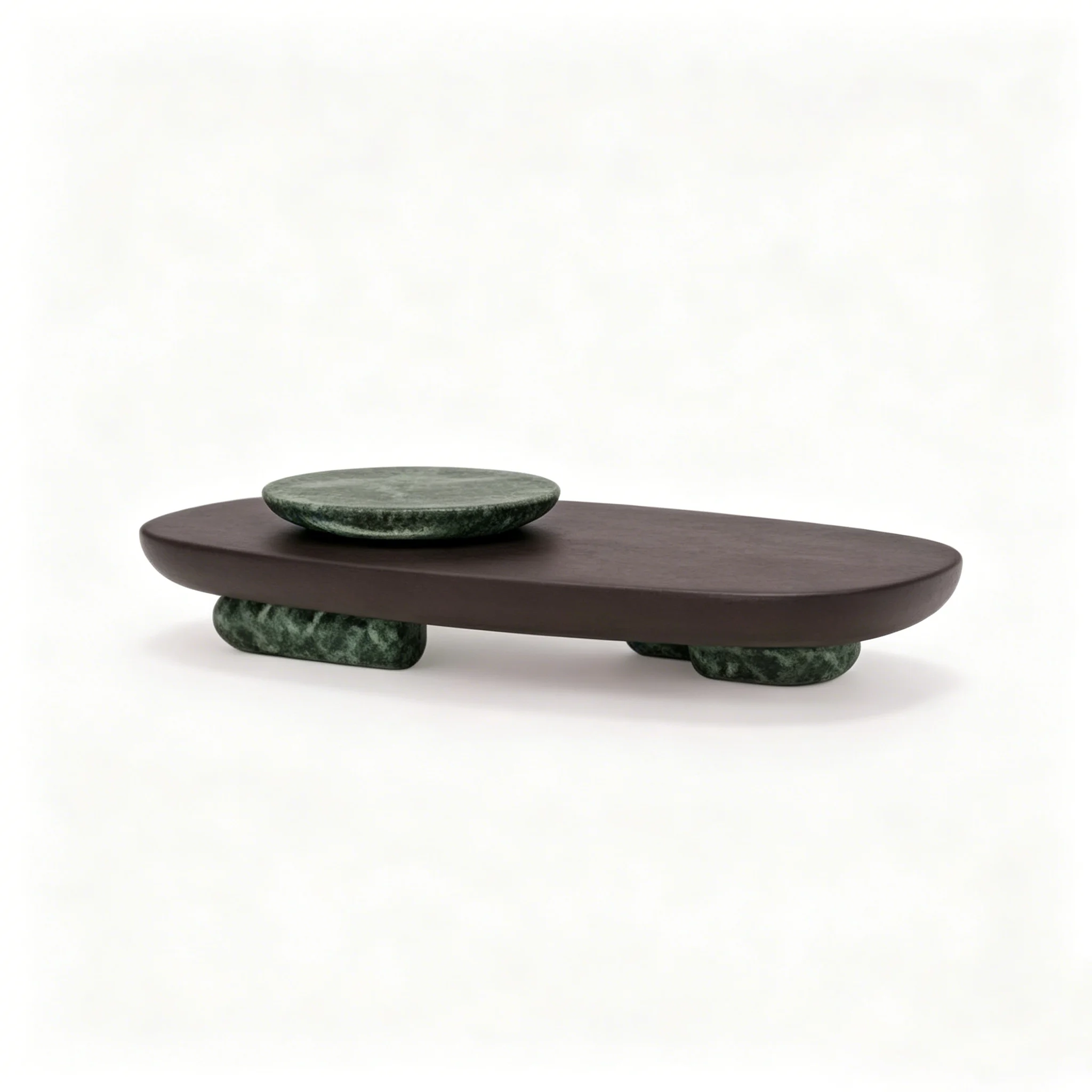 &c Italian Natural Villa Furniture Modern Oval Ash Wood Top Glass Base Mushroom Side Center Tea Coffee Table