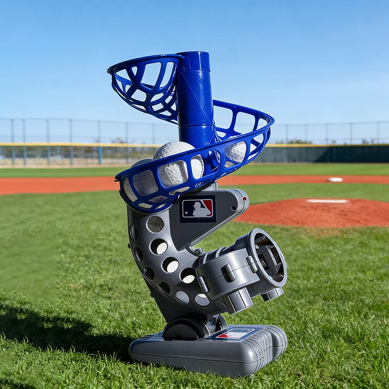 Baseball Softball Pitching Machine Automatic Launch Adjustable Angle Speed Dual Power (Battery/USB) for Kids Training