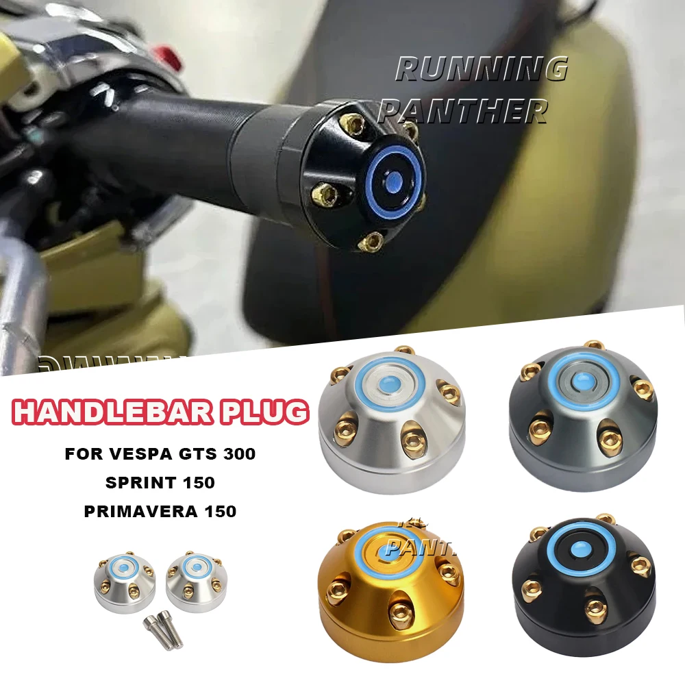

2025 для Vespa Primavera 150 Sprint 150 GTS 300 GTS300 Новый мотоцикл с ЧПУ, алюминиевые ручки на руль, слайдер, заглушка, комплект на конце руля