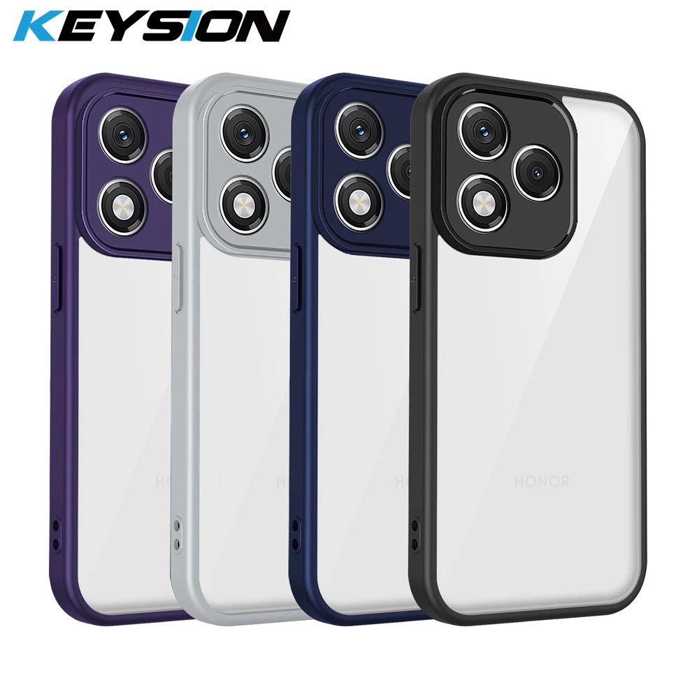 

KEYSION Transparent Phone Case for HONOR X8d Soft Silicone+PC HD Clear Simple Shockproof Phone Back Cover for Honor 600 Lite 5G