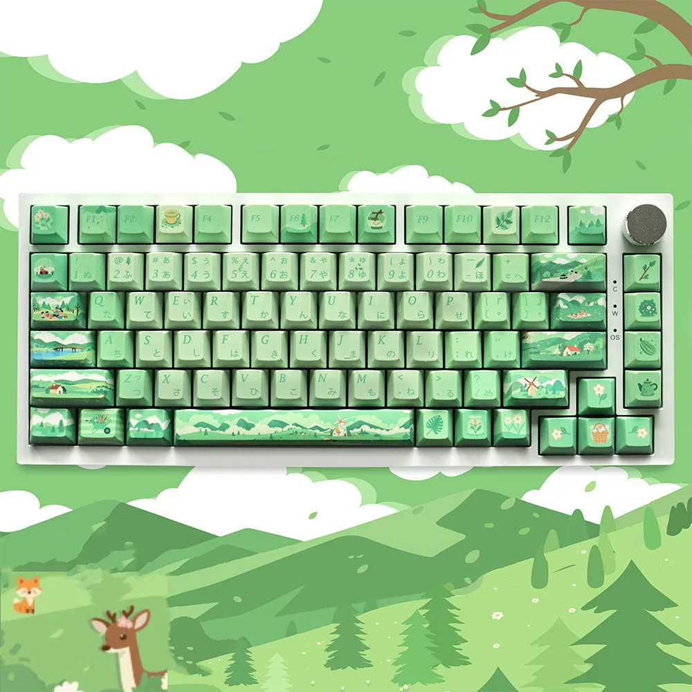 Spring Fun Theme Spring Fun Keycap PBT Five-Sided Sublimation Suitable for Mechanical Keys