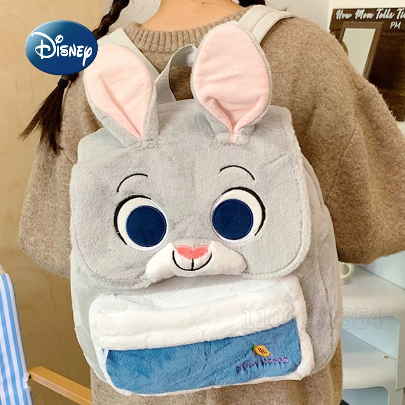 Disney Judy Nick Nieuwe pluche kinderrugzak Cartoon schattige dames pluche rugzak Grote capaciteit mode pluche vrijetijdsrugzak