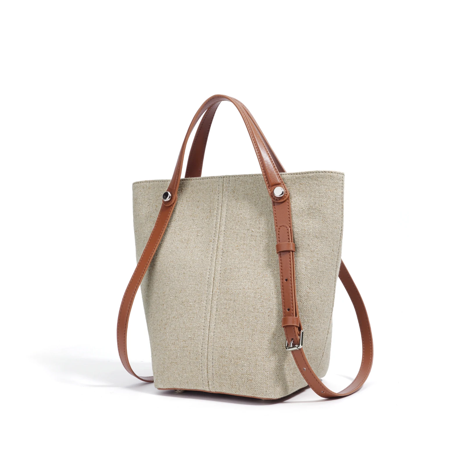 

Women's Bucket Tote Unique Vintage Linen Fabric Shoulder Bag Summer Top Handle Handbag 2025 New Luxury Crossbody Bag For Ladies
