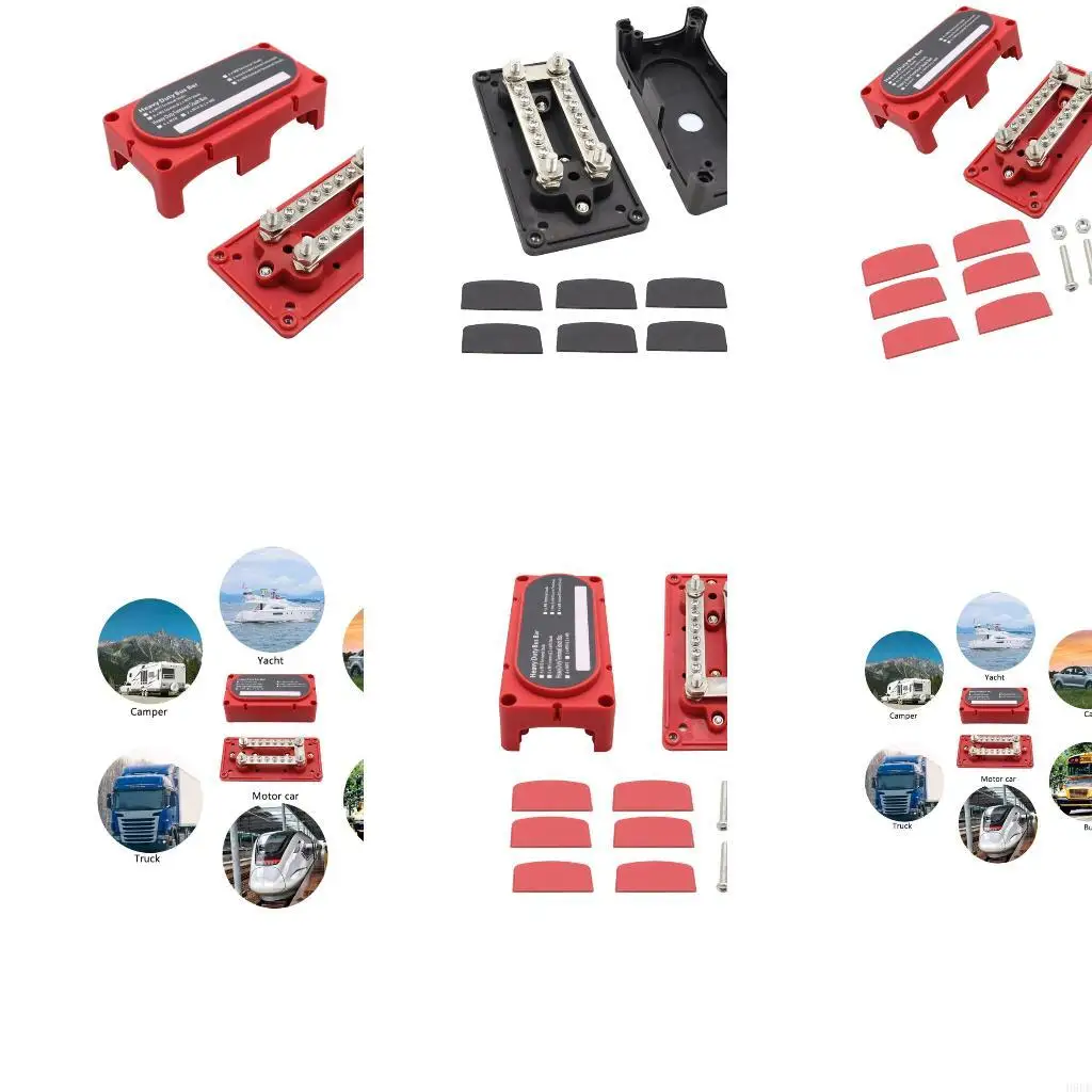 Battery Bus Bar Block with Cover for Marine Truck Power Lines H9EE