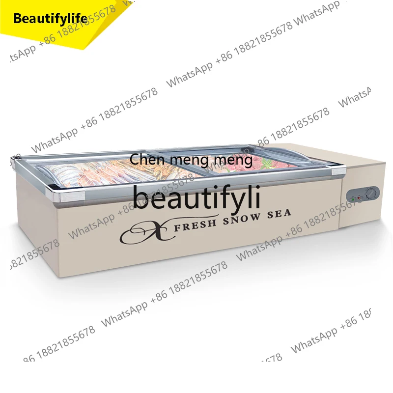 

2003 Commercial Desktop Seafood Cabinet Front Window Flat Fresh Display Refrigerator