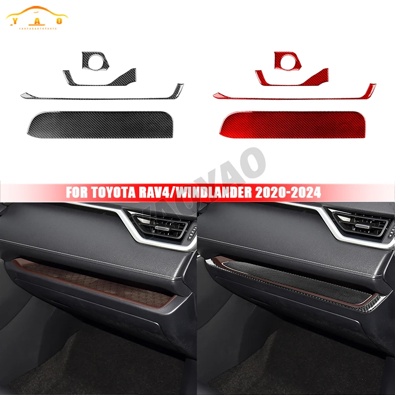 

Carbon Fiber For Toyota RAV4 Wildlander 2020-2024 Car Center Control Copilot Dashboard Panel Cover Trim