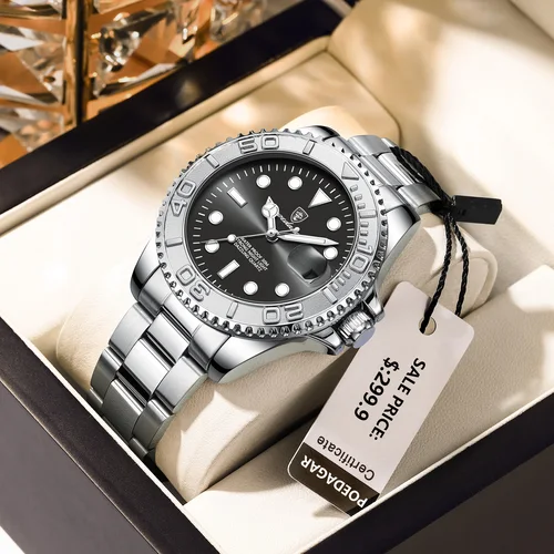 Reloj POEDAGAR de lujo para hombre, reloj resistente al agua con fecha luminosa para hombre, reloj masculino de acero inoxidable, relojes deportivos de cuarzo a la moda para hombre