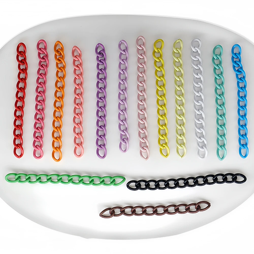 20-30 Stück 5cm Metall Bunte Schlüsselanhänger-Verlängerungskette Schlüsselring-Verbinder für Spielzeug, Puppen, Anhänger, DIY-Schmuckzubehör – Detail 2