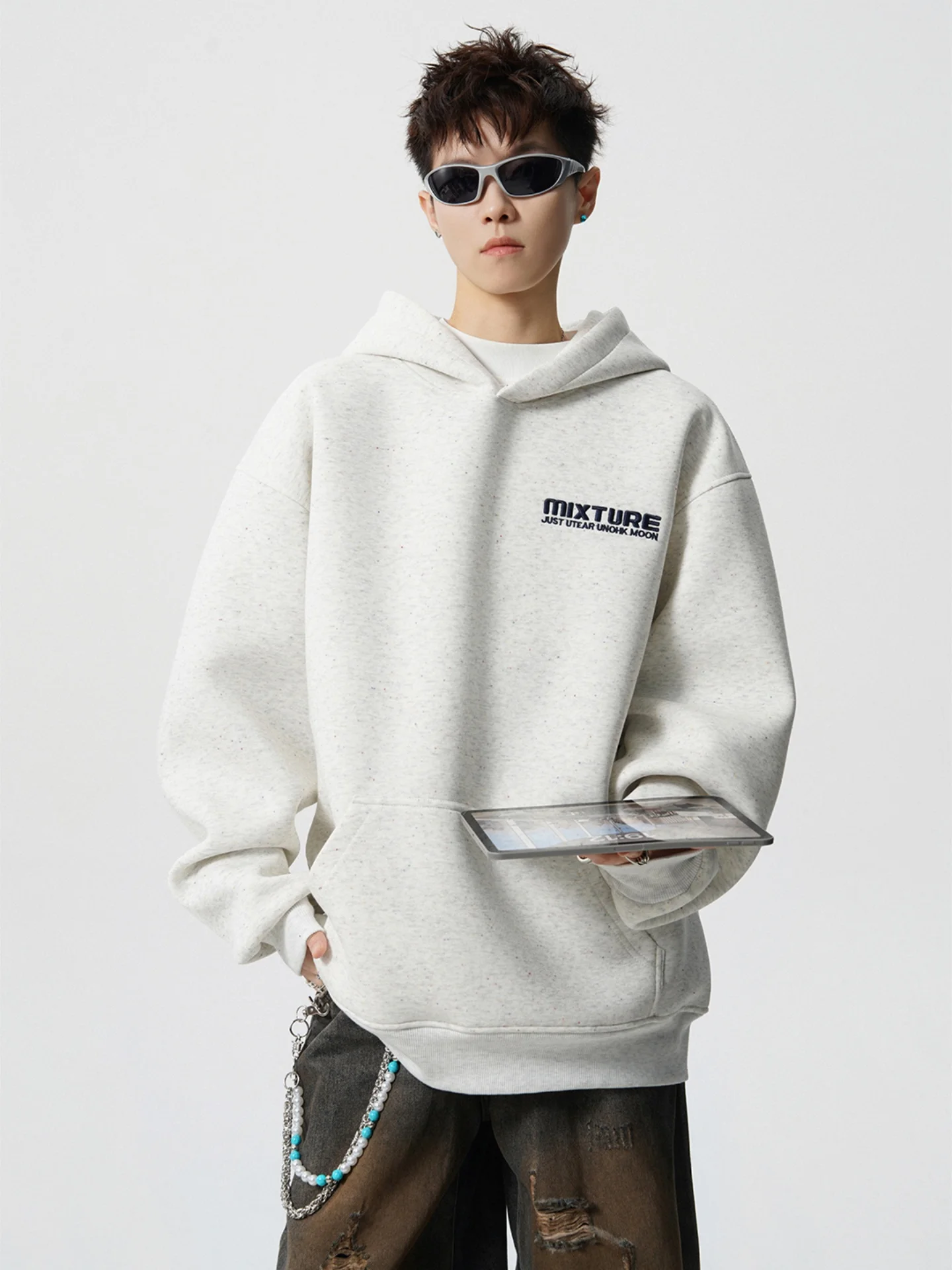 

Heavyweight Hardwearing Men's Hoodie Letter Embroidery Autumn Winter Sle American Cleanfit Cotton Polyester Blend Comfortab...