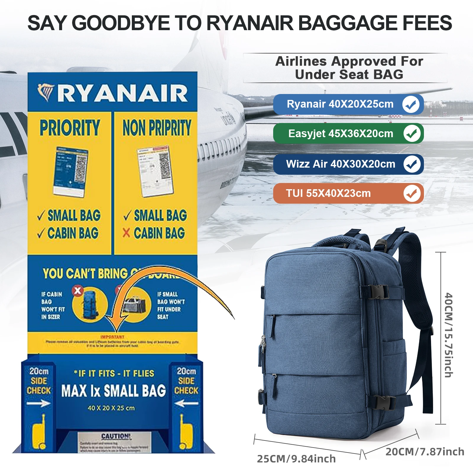 Travel Backpack Short Distance Airplane Ryanair Cabin Bag 40x20x25 Backpack Women Men leisure School Laptop Bag Carry on Luggage - AliExpress 1524 Travel Backpack Short Distance Airplane Ryanair Cabin Bag 40x20x25 Backpack Women Men leisure School Laptop Bag Carry on Luggage - AliExpress 1524