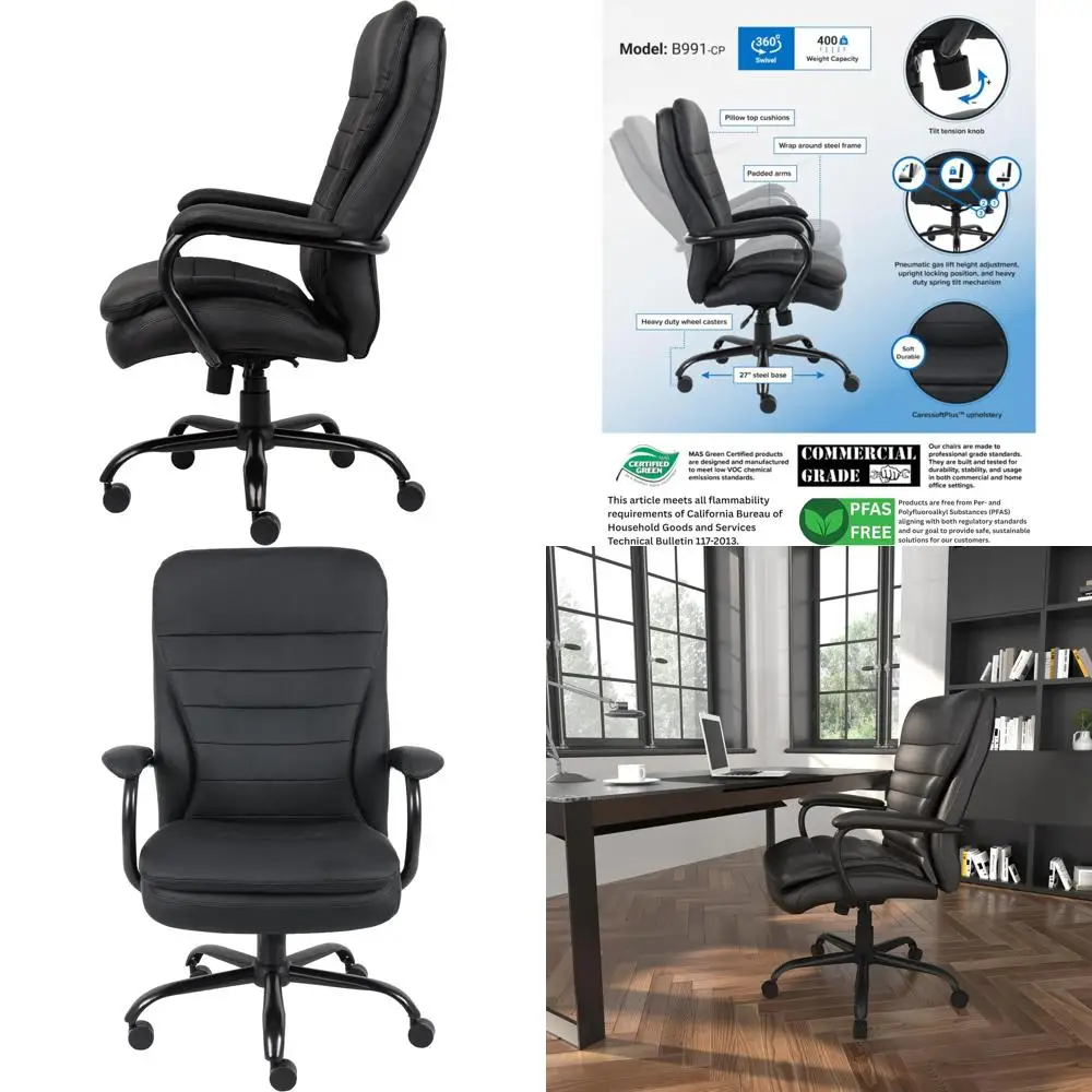 

Кресло CarotPlus Executive Big & Tall, до 400 фунтов. acity, черный (B991-CP)