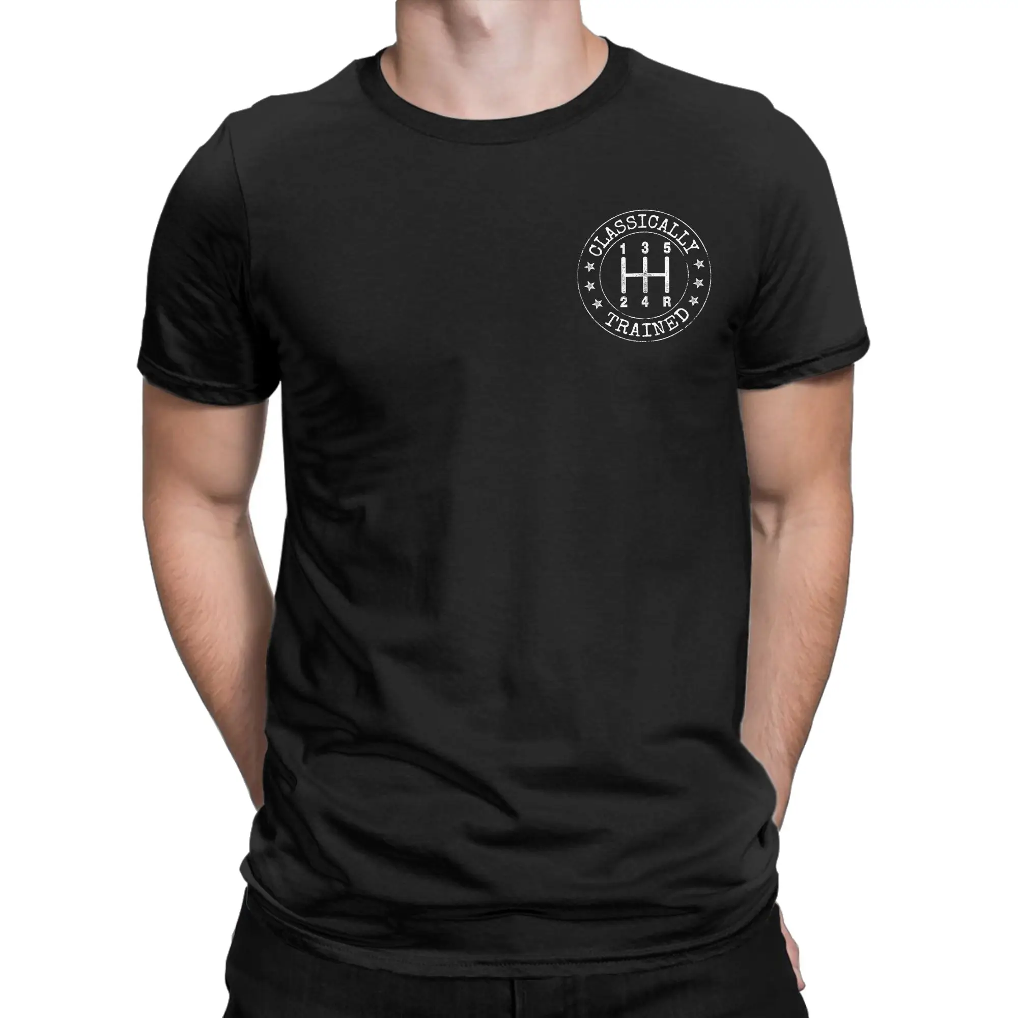 Men's Classically Trained Manual Transmission T Shirts Stick Shift Car Cotton Tops Short Sleeve Round Collar Tees 6XL T-Shirt